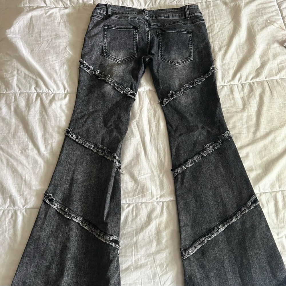 Current Mood Women's Distressed Flare Jeans - Picture 3 of 3